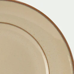 Assiette à dessert en grès D22cm - beige alpilles