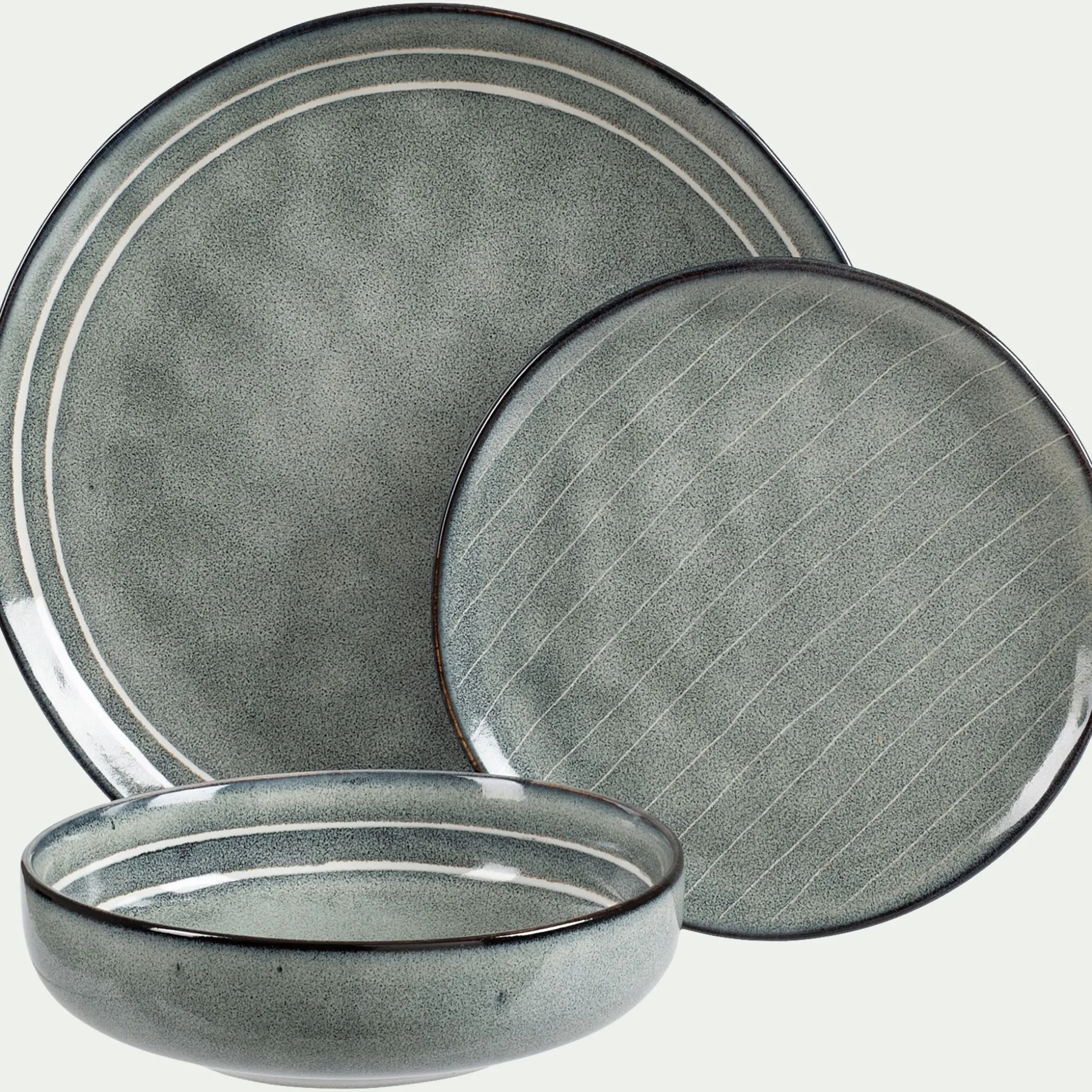 Assiette à dessert en grès D20cm - bleu calaluna