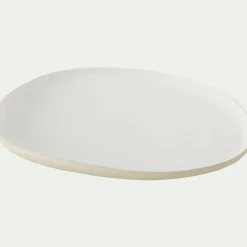 Assiette à dessert en grès D21cm - blanc ventoux
