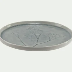 Assiette à dessert en grès D21cm - gris borie