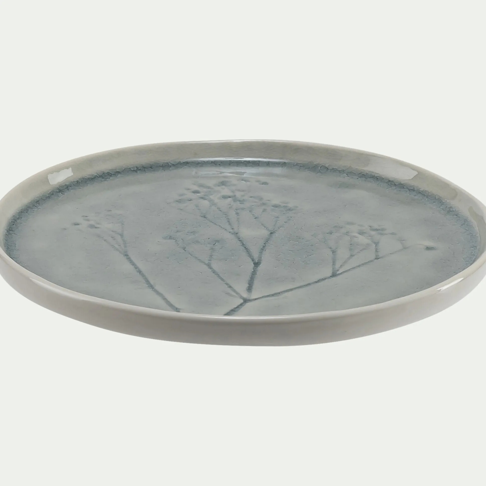 Assiette à dessert en grès D21cm - gris borie