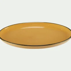 Assiette à dessert en grès D22,2cm - jaune