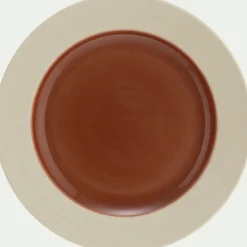 Assiette à dessert en grès D20cm - terracotta