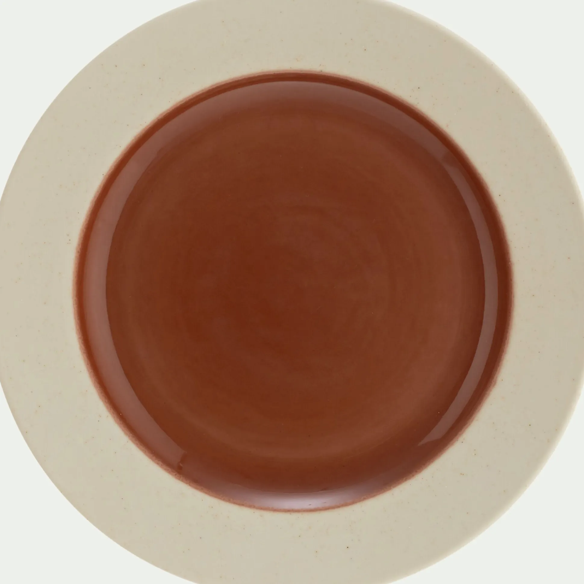 Assiette à dessert en grès D20cm - terracotta