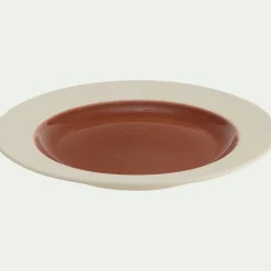 Assiette à dessert en grès D20cm - terracotta