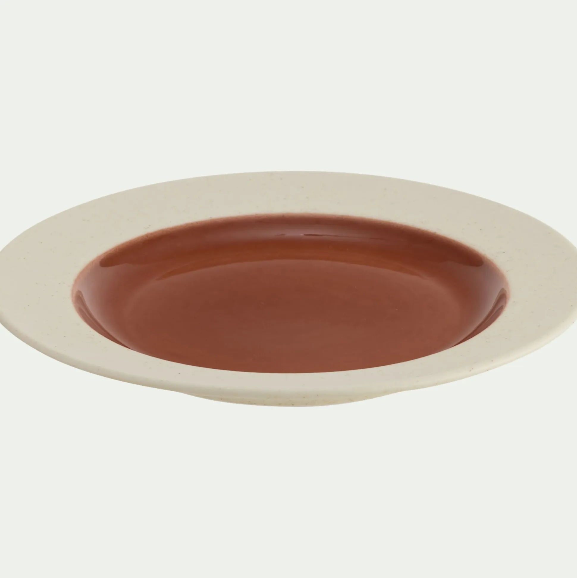 Assiette à dessert en grès D20cm - terracotta