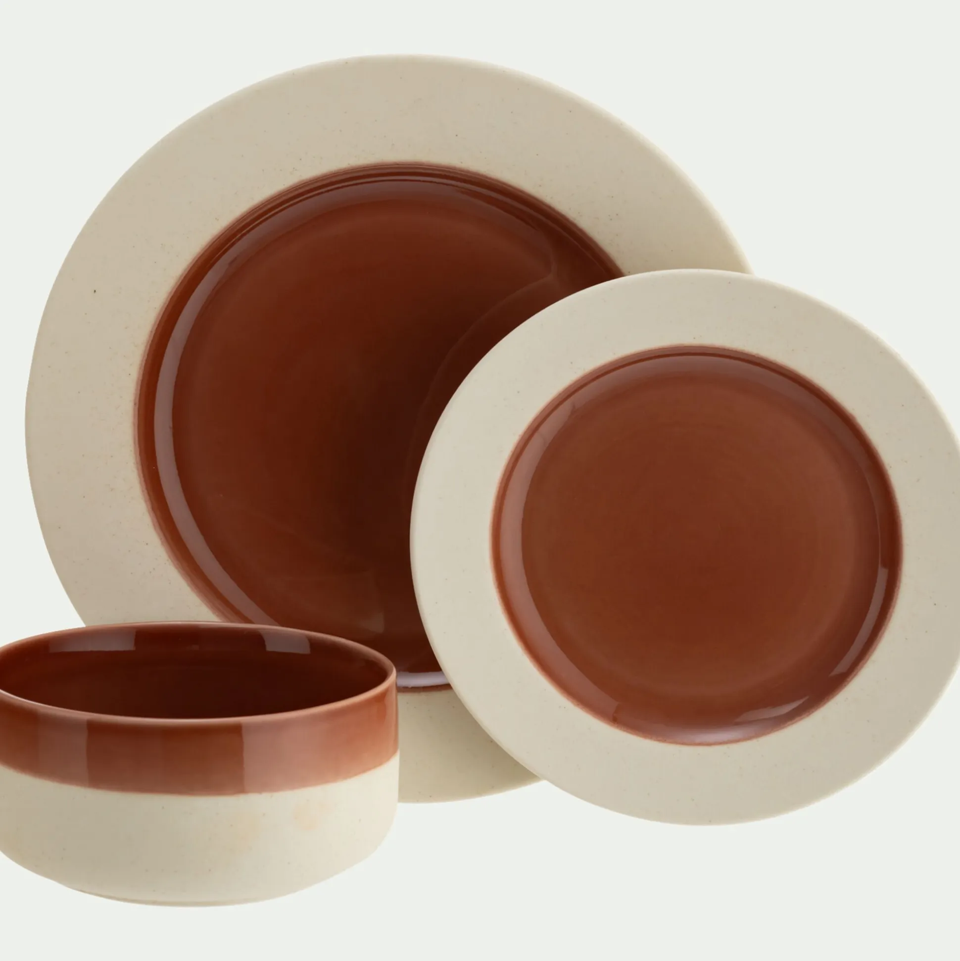Assiette à dessert en grès D20cm - terracotta