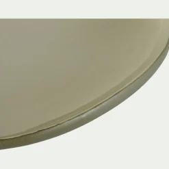 Assiette à dessert en grès D21cm - vert olivier