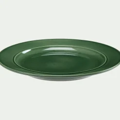 Assiette à dessert en grès D24cm - vert avocado