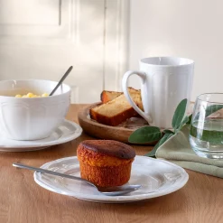 Assiette à dessert en porcelaine D21cm - blanc