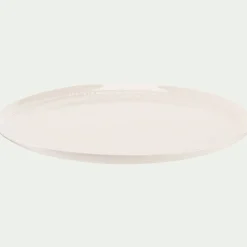 Assiette à dessert en porcelaine avec liseré perlé D21,60cm - blanc ventoux