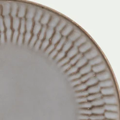 Assiette à dessert martelée en grès D21,7cm - blanc ventoux