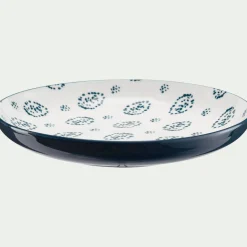 Assiette à dessert motif Amande en porcelaine D20cm - blanc
