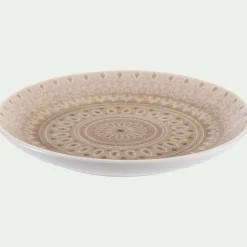 Assiette à dessert à motifs en grès D20,7cm - beige alpilles