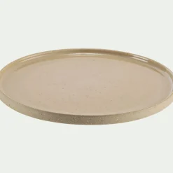 Assiette à dessert mouchetée en grès D20cm - beige