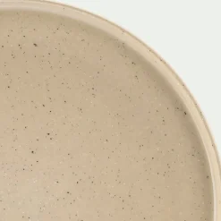 Assiette à dessert mouchetée en grès D20cm - beige