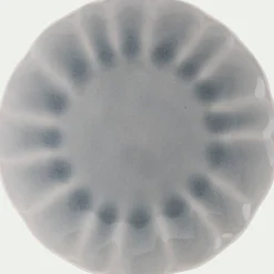 Assiette à dessert ondulée en grès D21cm - bleu