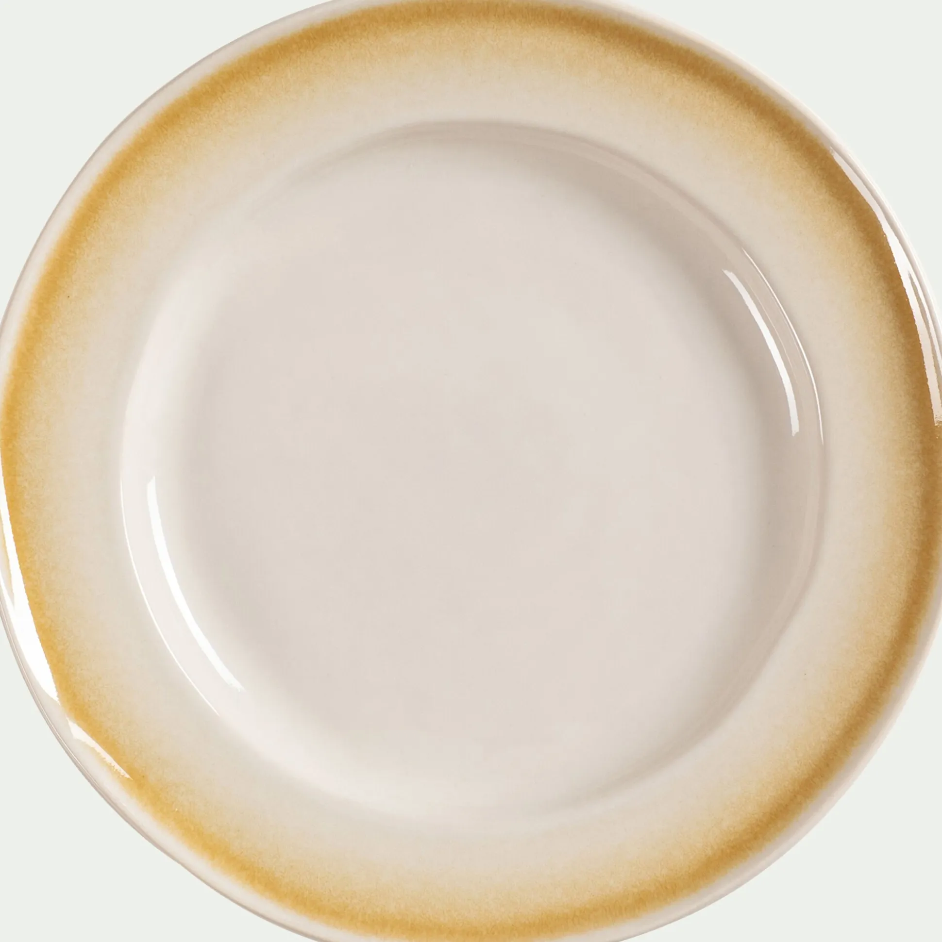 Assiette à dessert peinte en grès D21,5cm - blanc