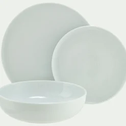 Assiette à dessert spirale en porcelaine D20cm - blanc