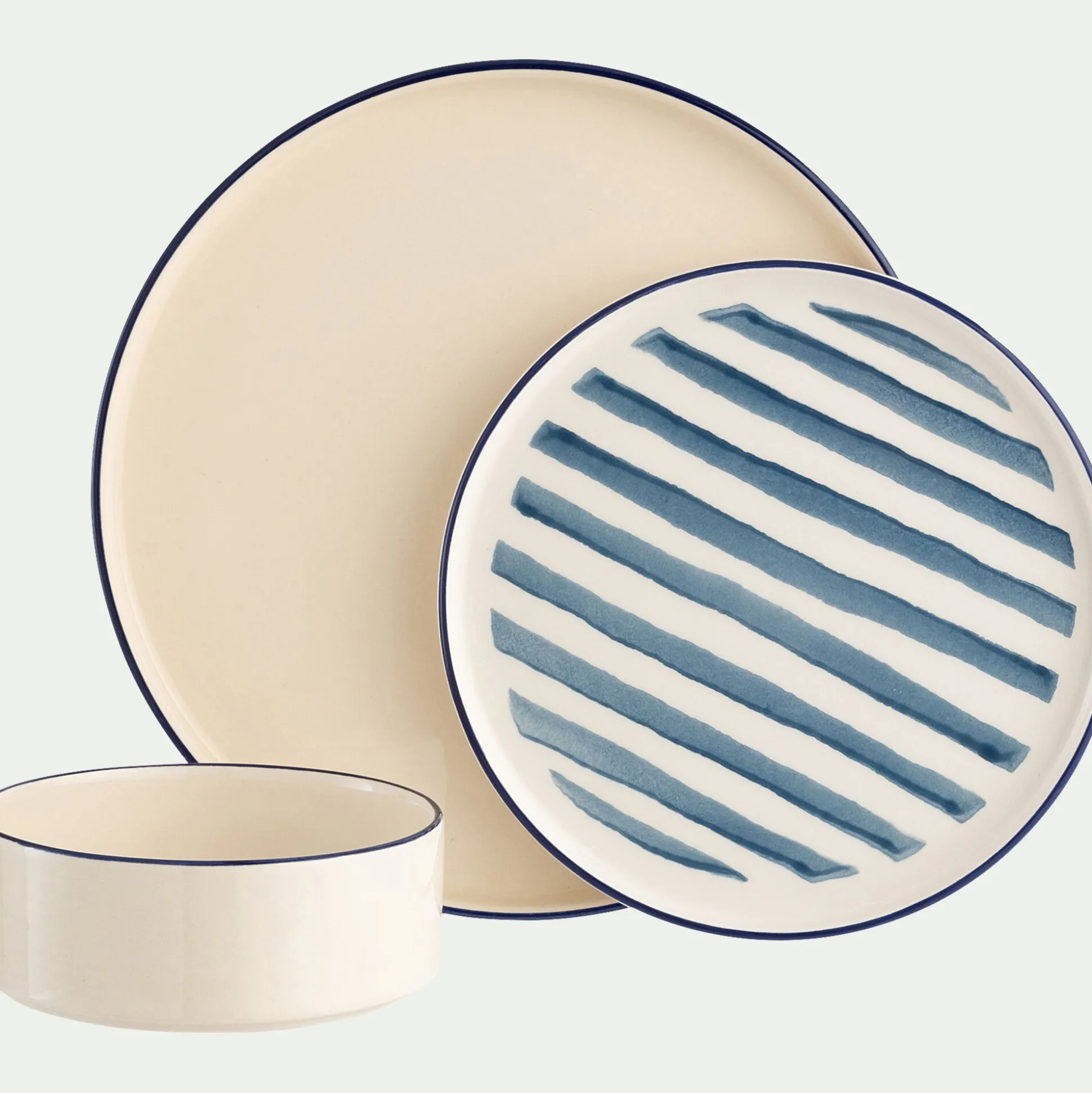 Assiette plate en céramique D26cm - blanc