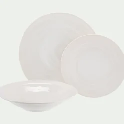 Assiette plate en faïence D26,5cm - blanc