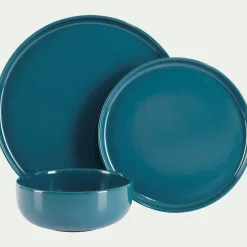 Assiette plate en faïence D28cm - bleu figuerolles
