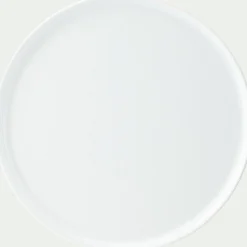 Assiette plate en faïence D28cm - blanc ventoux