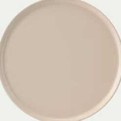 Assiette plate en faïence D28cm - beige alpilles