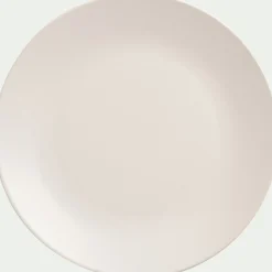 Assiette plate en faïence D26cm - blanc ventoux