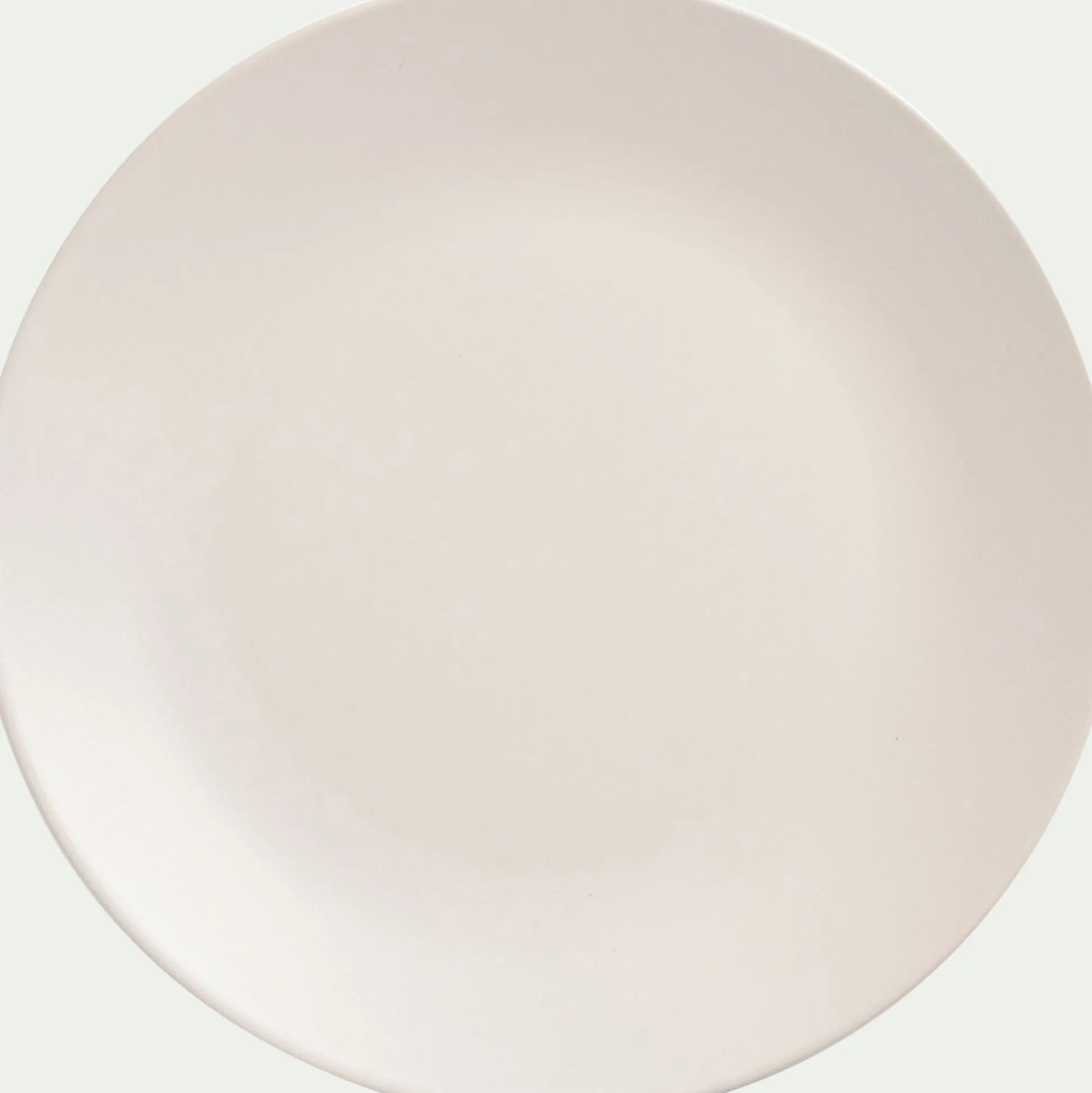 Assiette plate en faïence D26cm - blanc ventoux