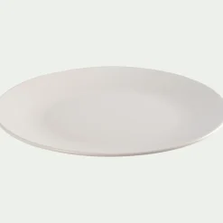 Assiette plate en faïence D26cm - blanc ventoux