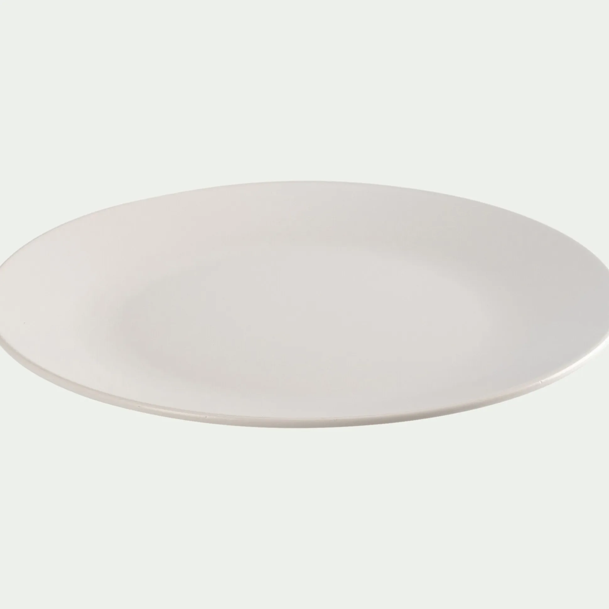 Assiette plate en faïence D26cm - blanc ventoux