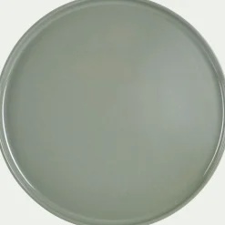 Assiette plate en faïence D28cm - vert cèdre