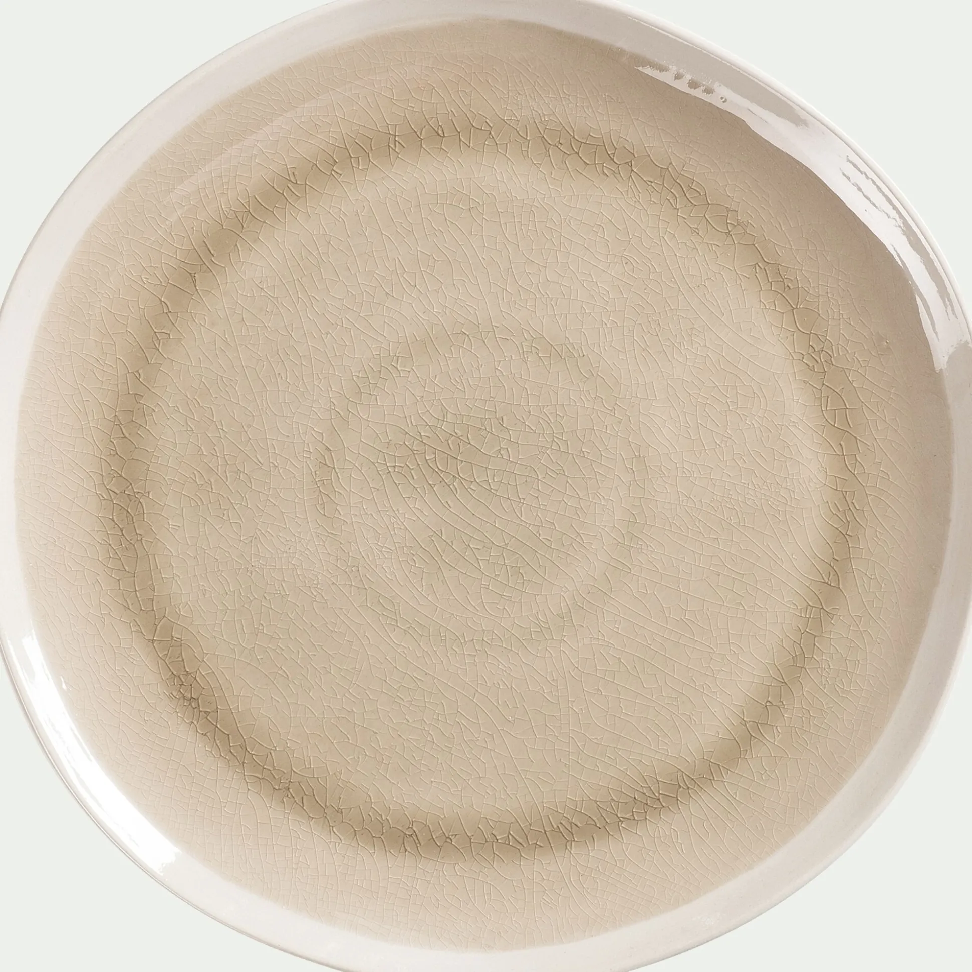 Assiette plate en grès D27,5cm - beige alpilles