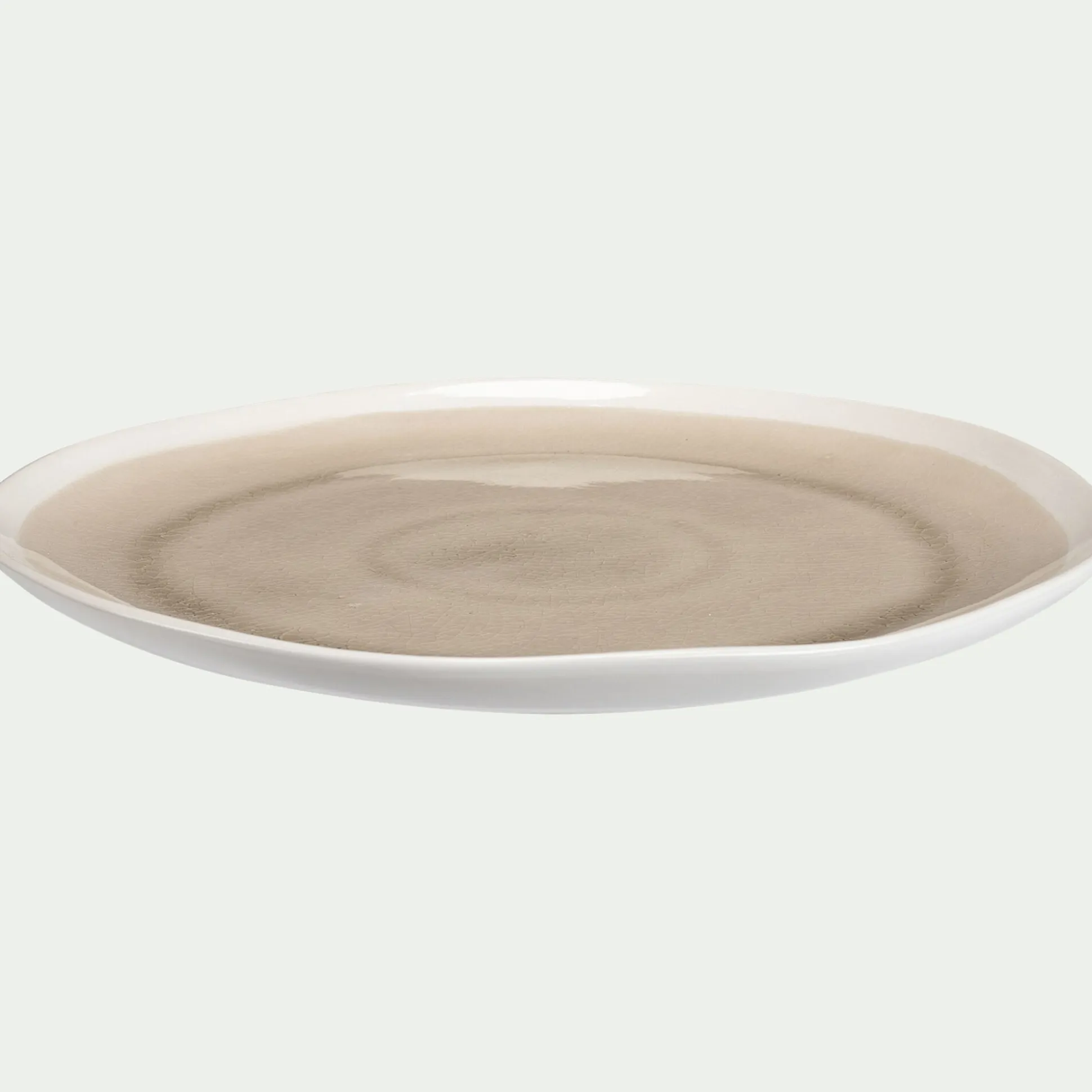 Assiette plate en grès D27,5cm - beige alpilles