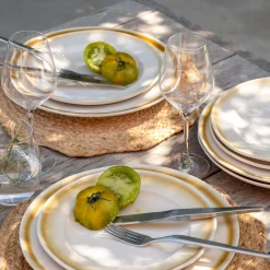 Assiette plate en grès D26,5cm - blanc