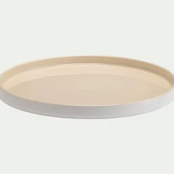 Assiette plate en grès D26cm - blanc
