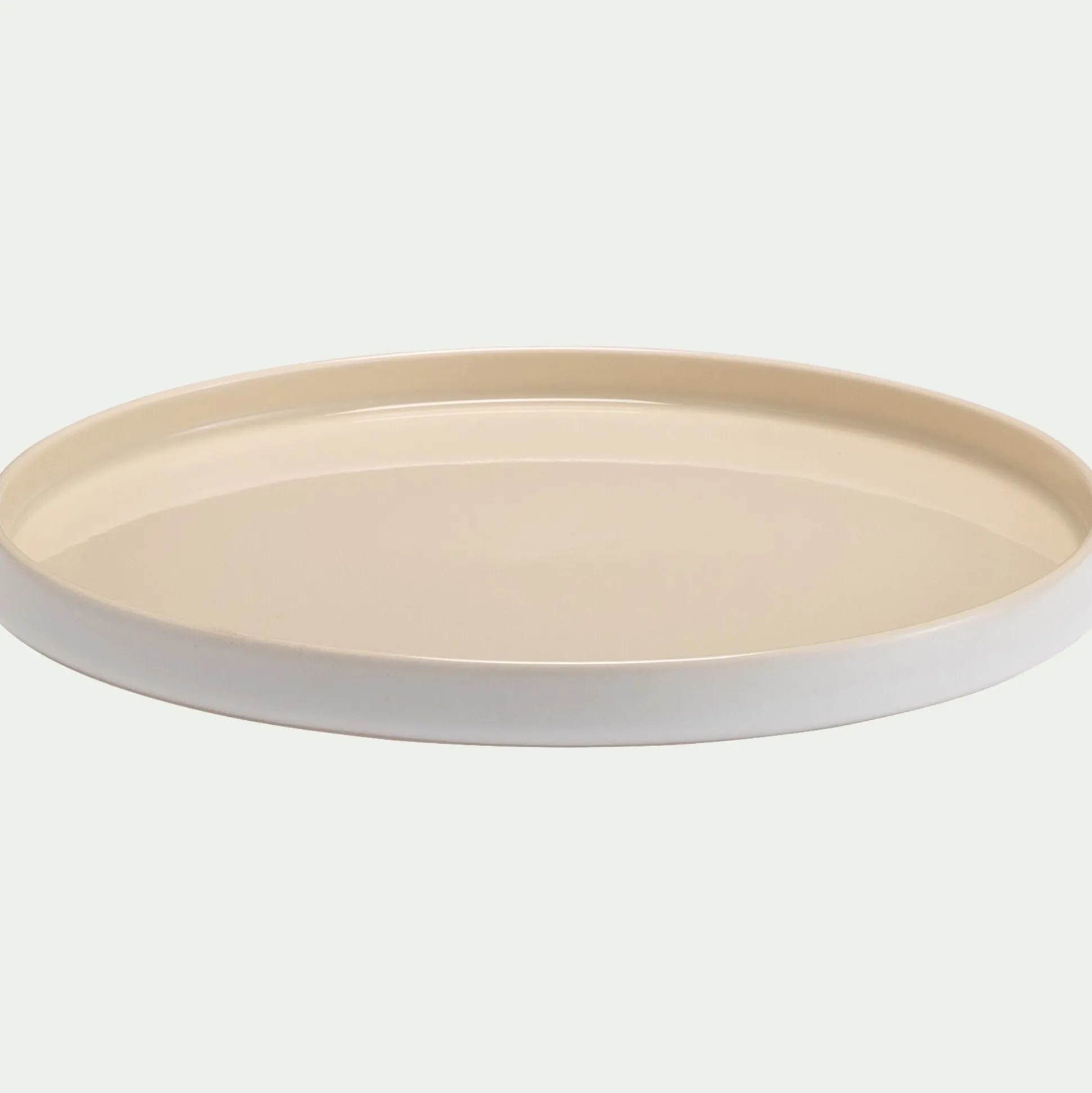 Assiette plate en grès D26cm - blanc