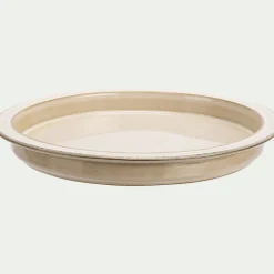 Assiette plate en grès D26cm - blanc ventoux