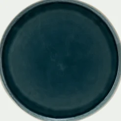 Assiette plate en grès D27cm - bleu niolon
