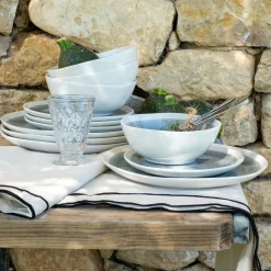 Assiette plate en grès D27,5cm - bleu autan