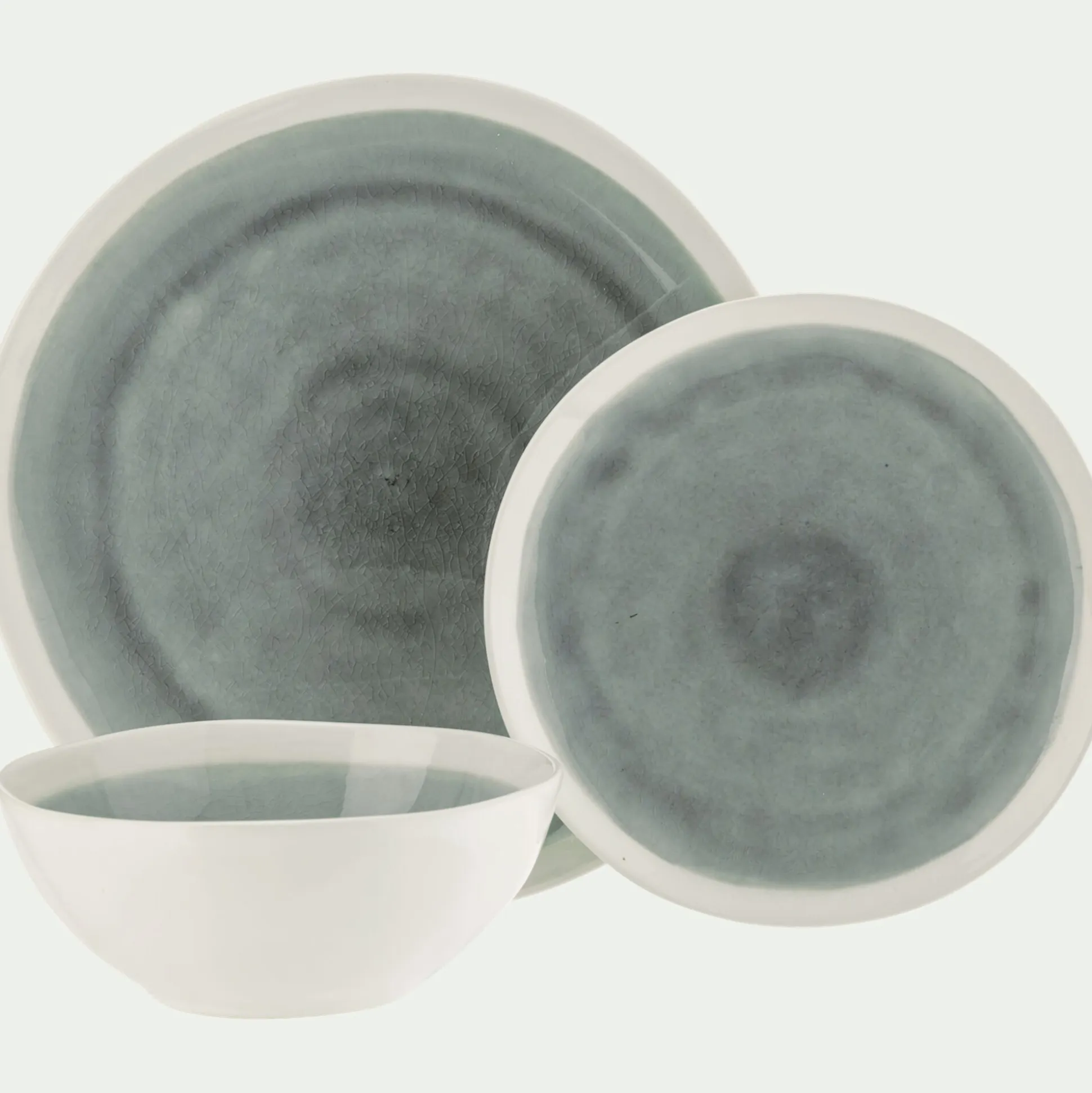 Assiette plate en grès D27,5cm - bleu autan