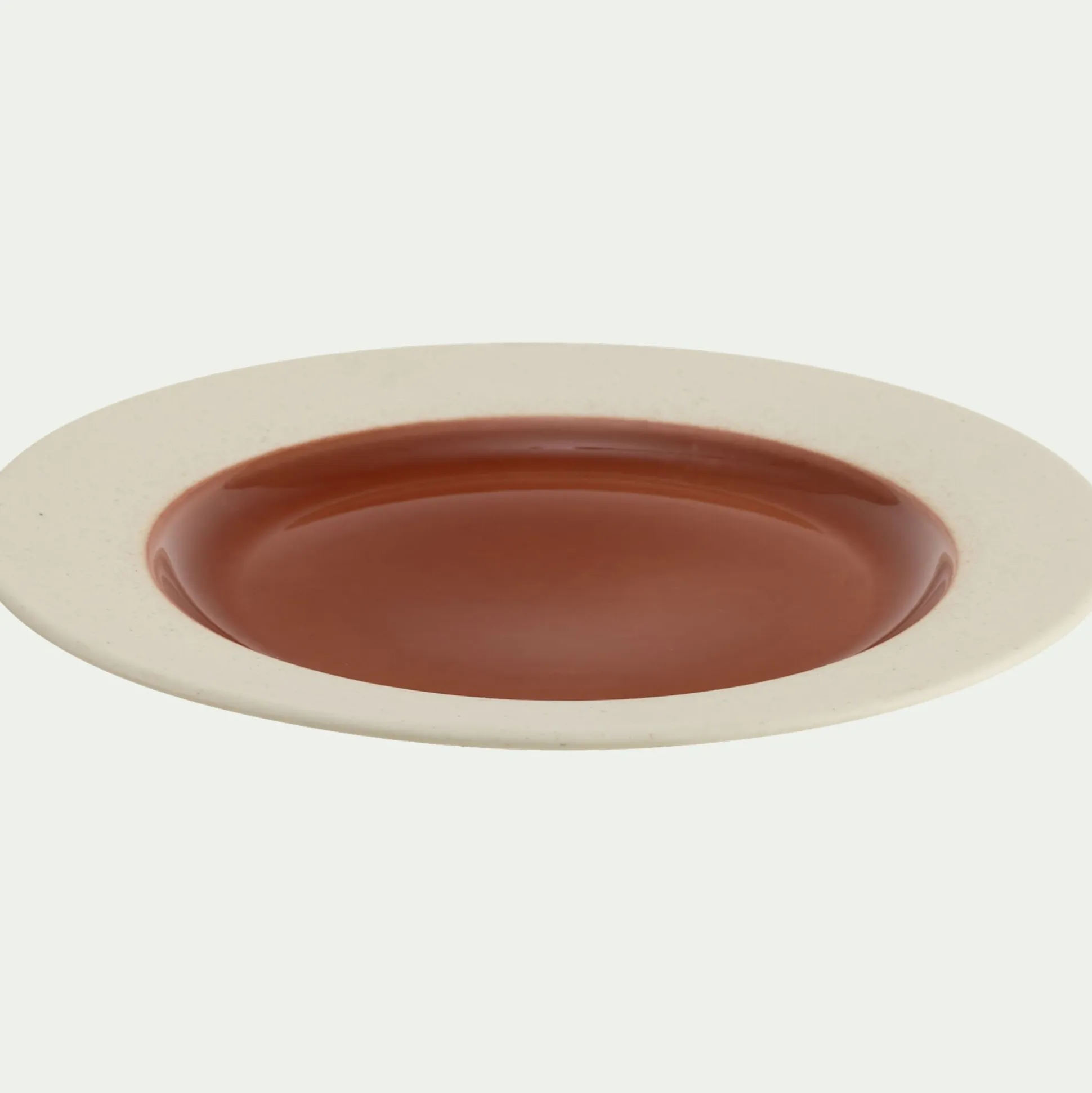 Assiette plate en grès D27,5cm - terracotta