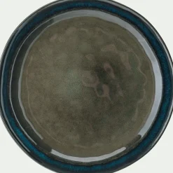 Assiette plate en grès D27cm - vert cèdre