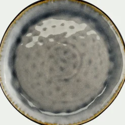 Assiette plate en grès émail réactif D27,5cm - gris