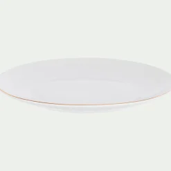 Assiette plate en porcelaine avec liseré doré D26,8cm - blanc