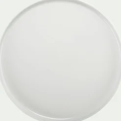 Assiette plate en porcelaine D26cm - blanc