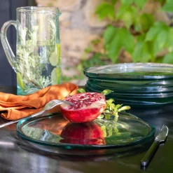 Assiette plate en verre D25cm - transparent