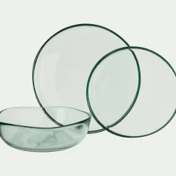 Assiette plate en verre D25cm - transparent