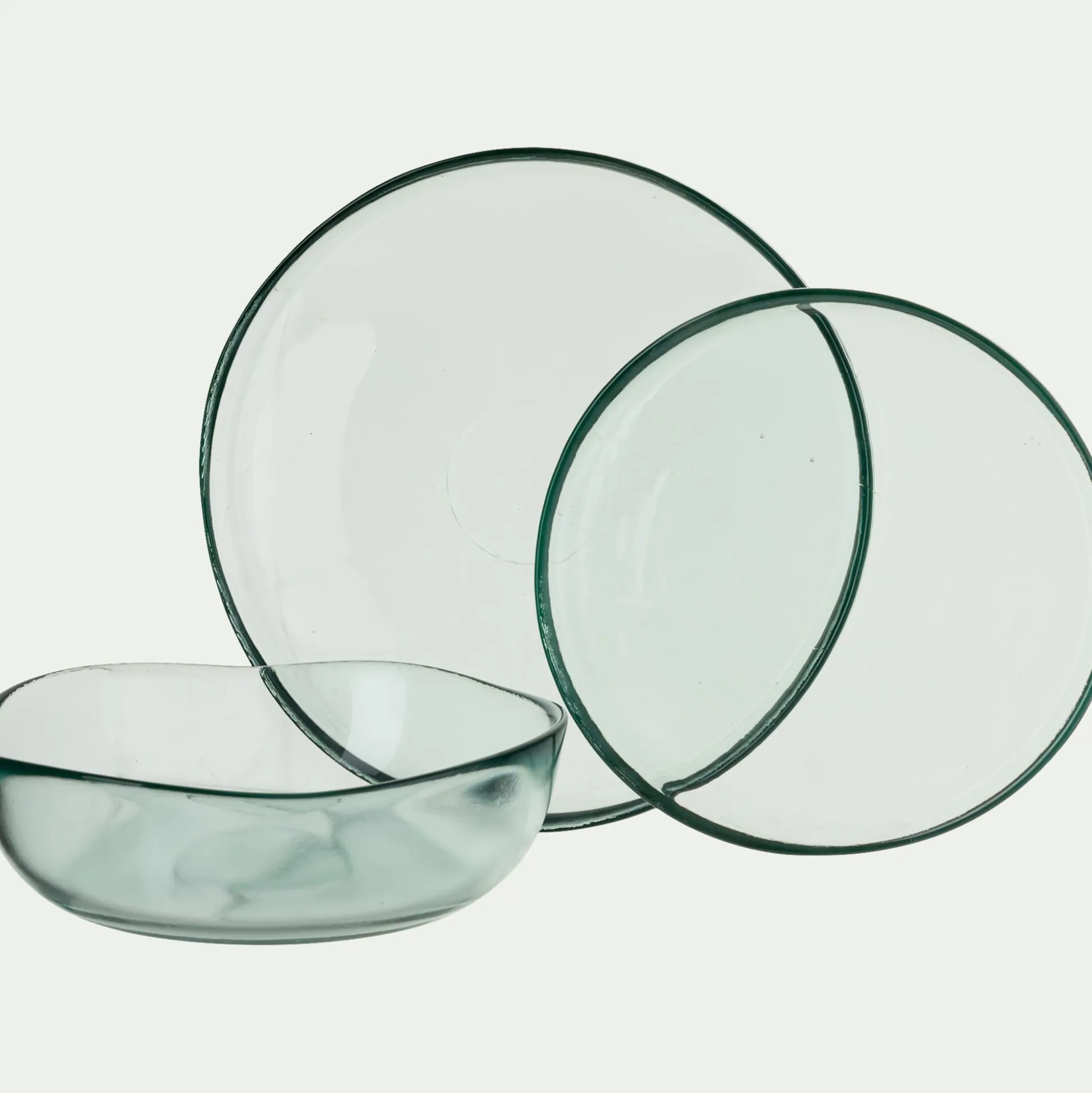 Assiette plate en verre D25cm - transparent